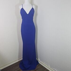 Revolve Katie May Bambi Gown Sapphire Blue Sz 6 Back Cutout USA